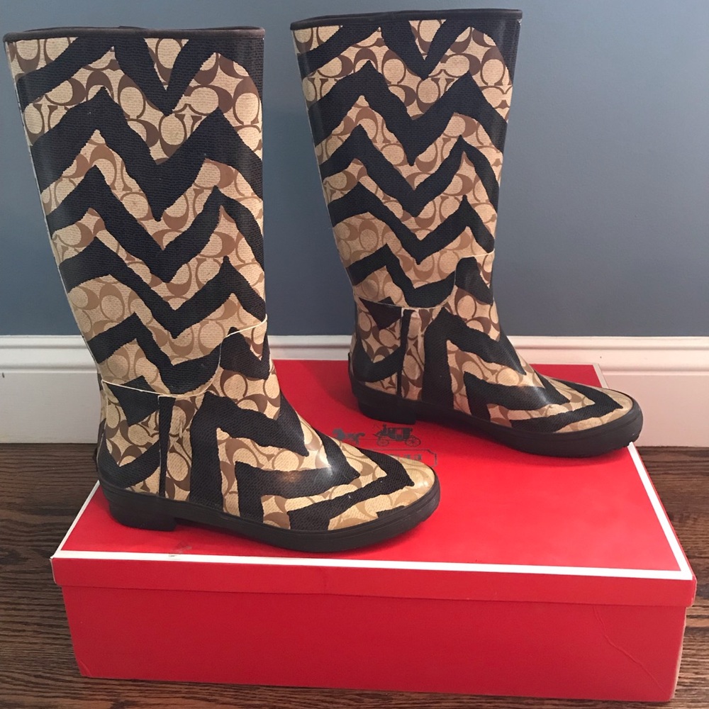 Coach tall rain boots